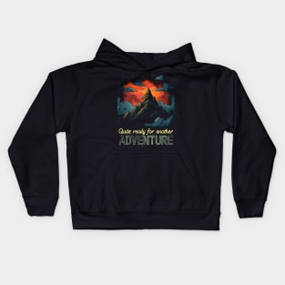 Quite Ready for Another Adventure - Lonely Mountain at Sunset - Fantasy Kids Hoodie